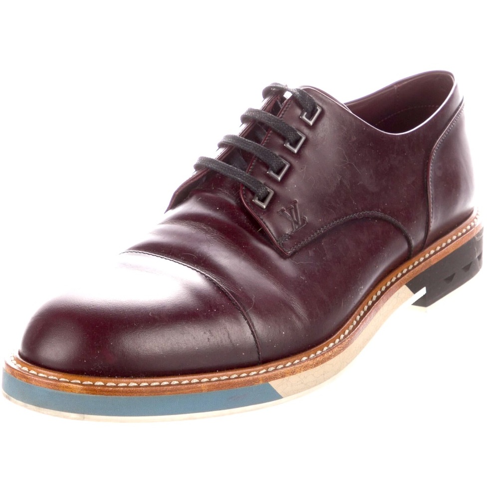 LOUIS VUITTON Men’s 100% Authentic Derby Leather Shoes, Excellent Condition, 9.